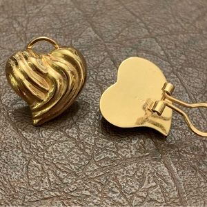 Non-pierced 14k Clips Heart Shaped Earrings
